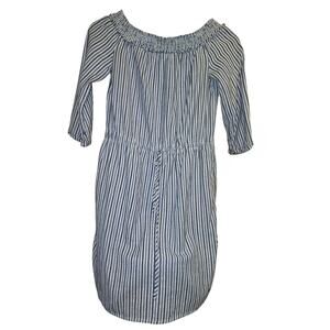 Tommy Hilfiger woman  XXS blue/white striped linen blend boat neck Summer Casual